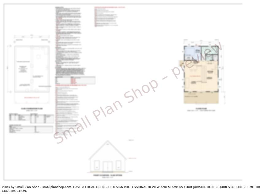 Notes and floor plan sheet preview