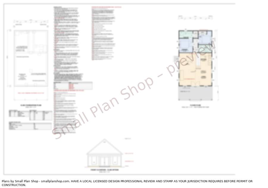 Notes and floor plan sheet preview