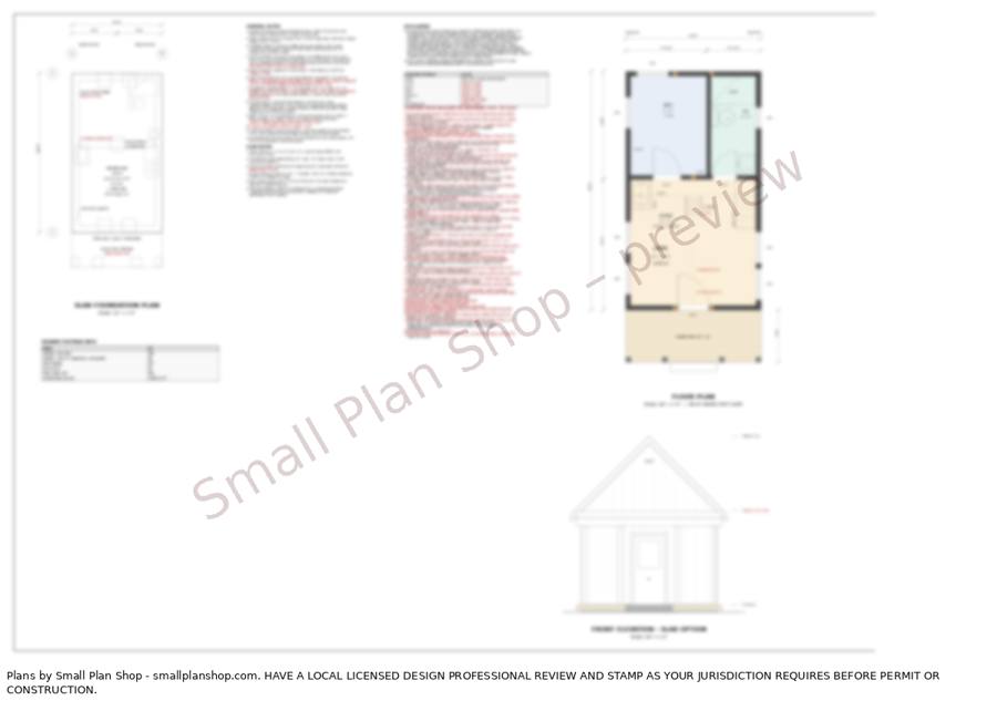 Notes and floor plan sheet preview