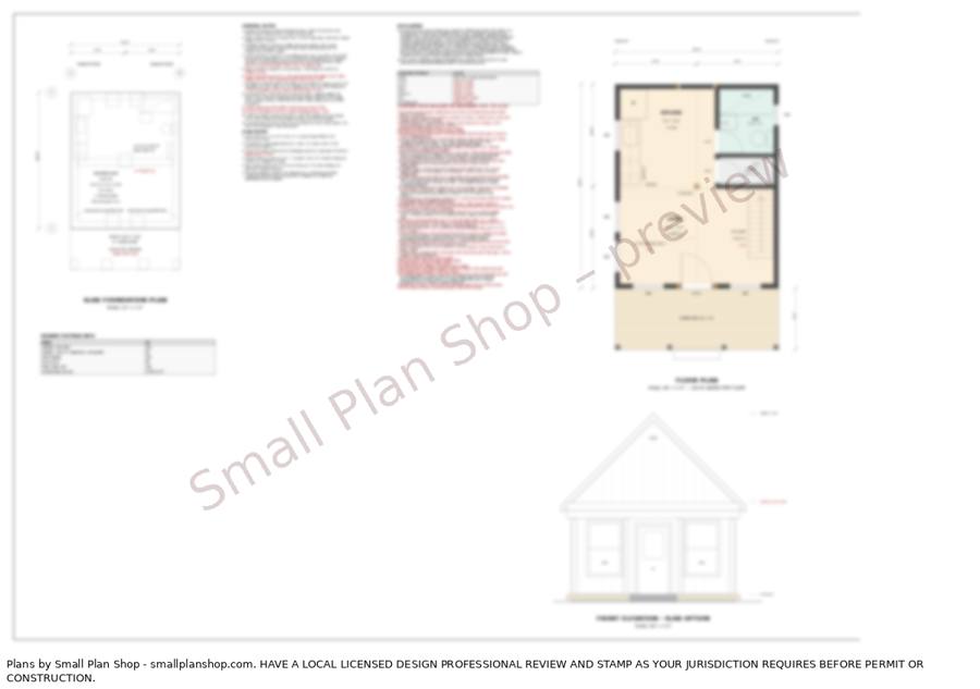 Notes and floor plan sheet preview