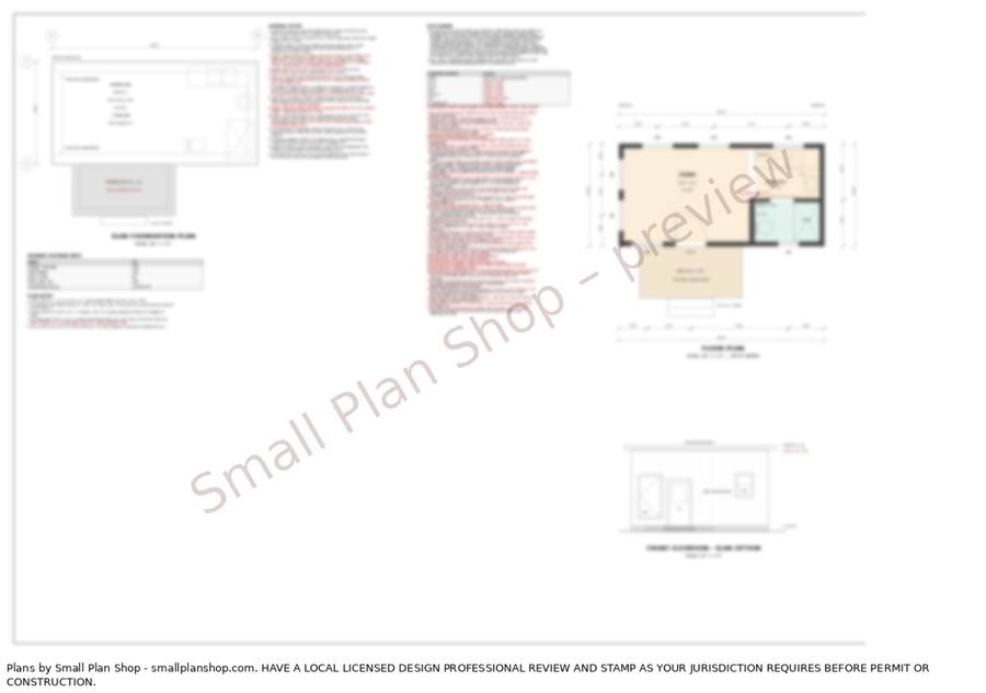 Notes and floor plan sheet preview